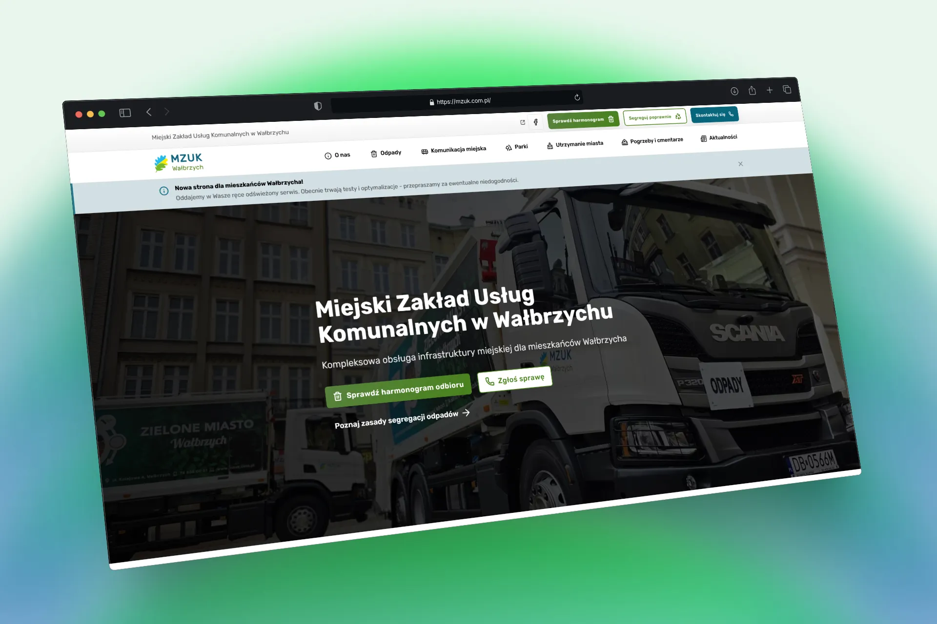 Strona Mzuk.com.pl, realizacja BezLaga