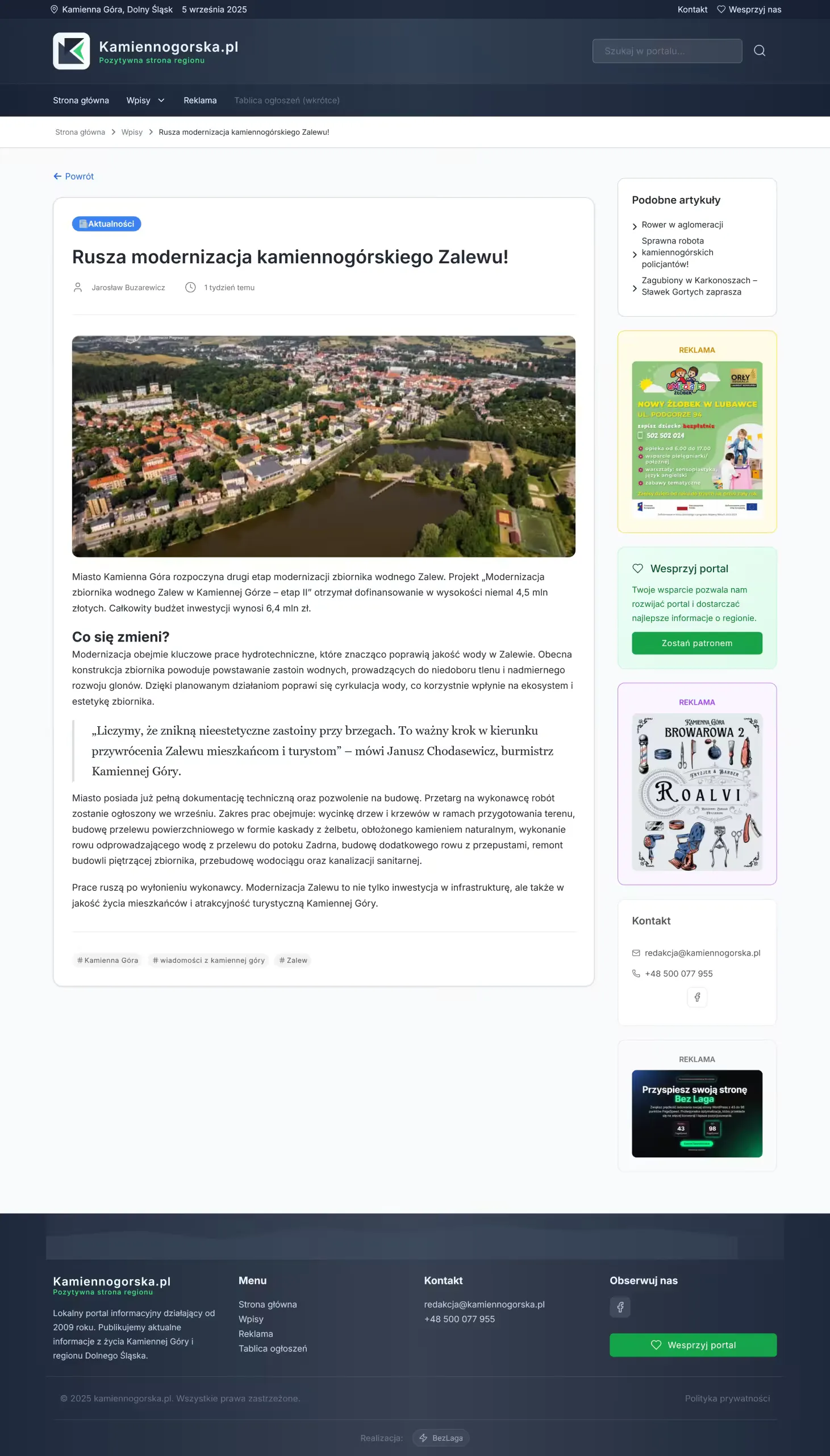 Kamiennogorska.pl: kolejny widok strony