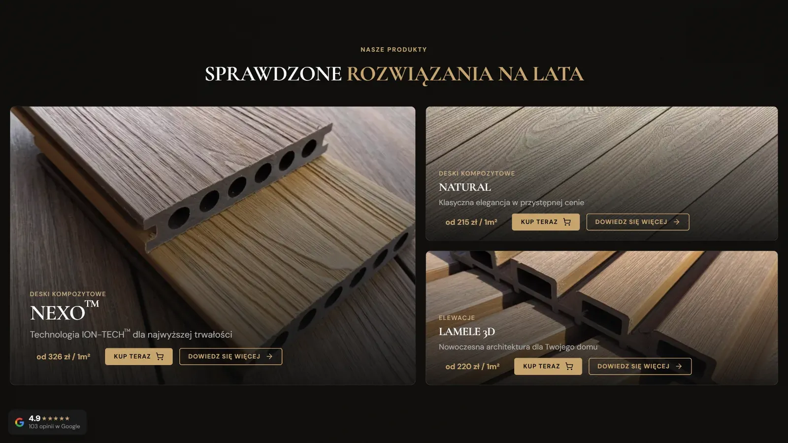 Deckline: kolejny widok strony