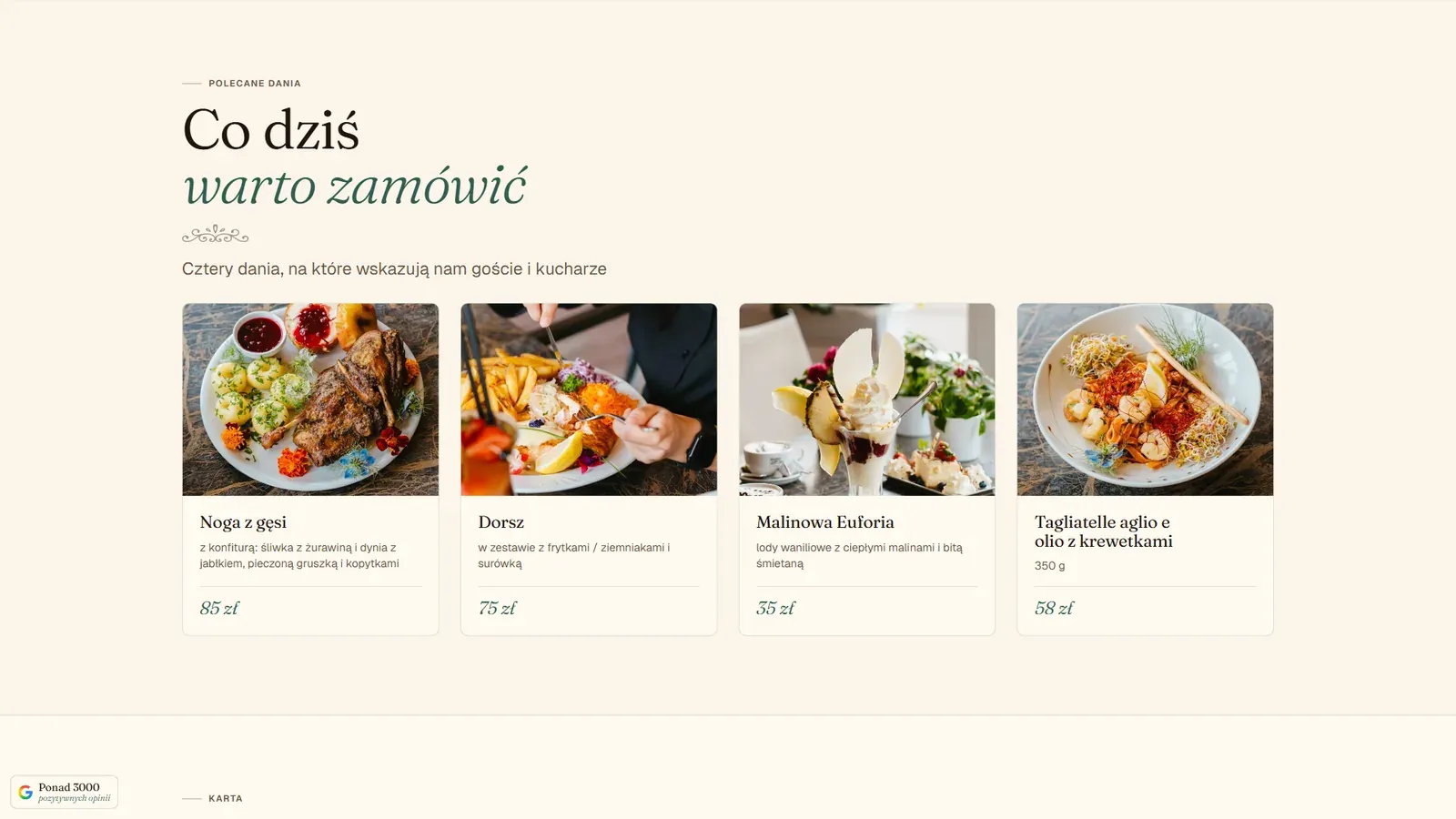 Restauracja Ustronianka: kolejny widok strony