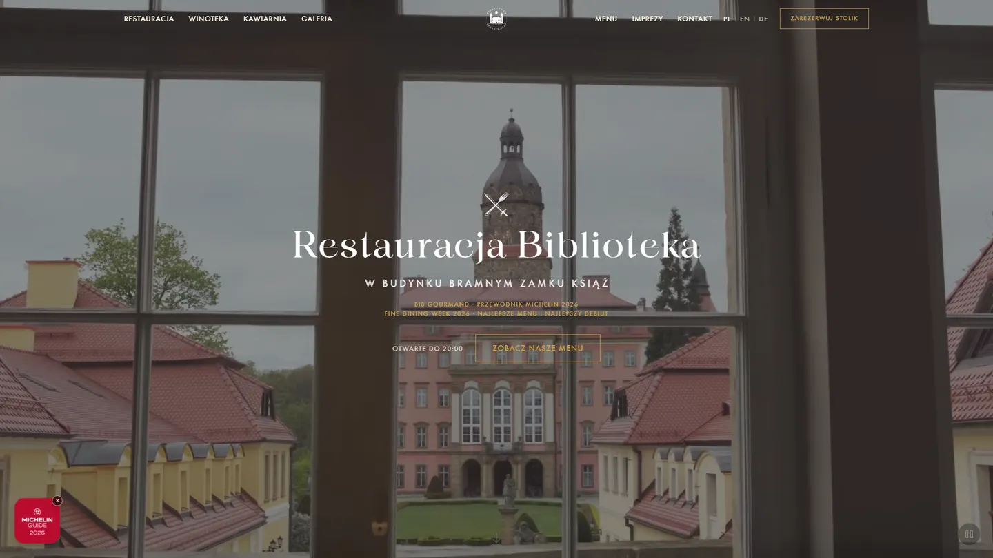 Strona RestauracjaBiblioteka.pl, realizacja BezLaga